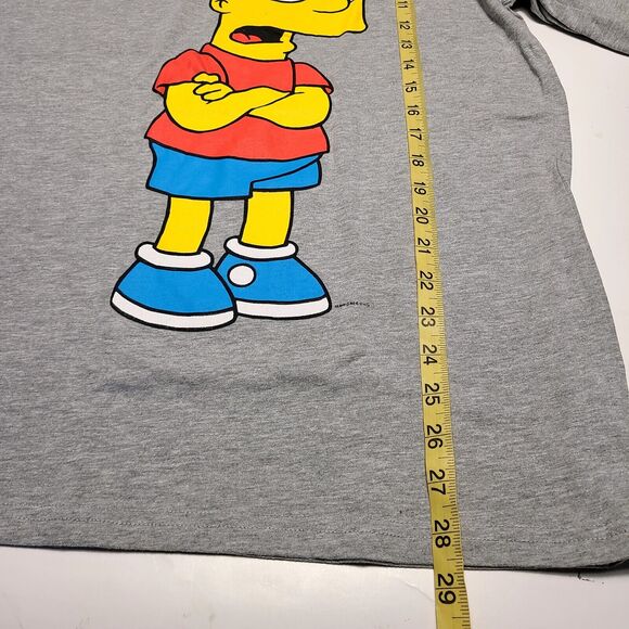 Bart Simpson T-Shirt Men's XL Big Graphic Gray Y2K "Eat my Shorts" Cartoons - Picture 5 of 5